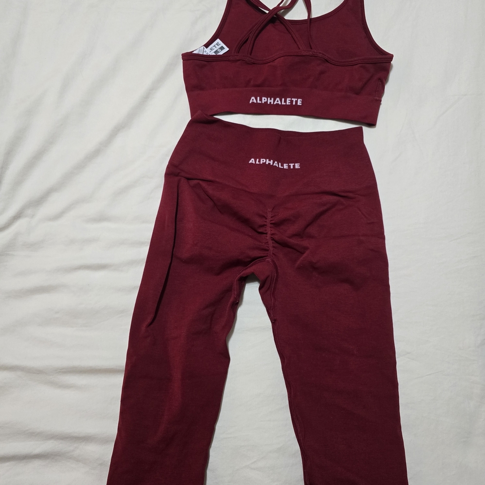 Alphalete Burgundy Activewear Set
